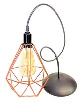 Pendente diamante aramado pequeno cobre