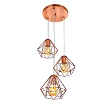 Pendente Diamante Aramado Triplo Cobre com Cobre Esplêndido