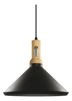 Pendente Dinâmica - Prato Preto Com Detalhe Cor De Madeira Pendente Dinâmica - Prato Preto Com Detalhe Cor De Madeira