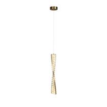 Pendente Dourado 50cm Com Cristal Bivolt 3 tons de LED
