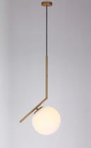 Pendente Dourado com Globo Leitoso 1E27