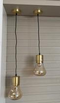 Pendente dourado com vidro champanhe 1XE27 dimensão 14XA21,5 cm bivolt - Studioluce