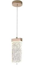 Pendente Dourado Cristal com Detalhes 21,5cm LED 7W 3200K Bivolt Pendente Dourado Cristal com Detalhes 21,5cm LED 7W 3200K Bivolt