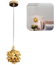 Pendente Dourado Em Cristal Luminária Para 1 Lâmpada LED G9 Bolinha Moderno Praga Provençal Ambar Bivolt Para Sala Quarto Lavabo Cabeceira
