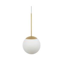 Pendente Dourado Globo De Vidro Fosco 20cm