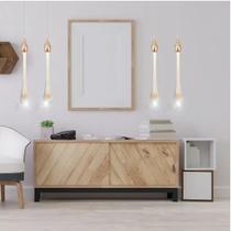 Pendente Dourado Gota Vidro Cristal Led 3w 3000k