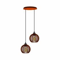 Pendente Duo - Micro Ball Light- marrom