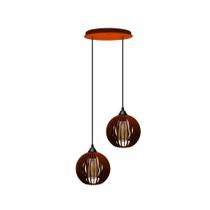 Pendente Duo - Micro Ball- marrom