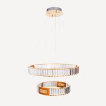 Pendente Duplo Anel Dourado LED 40W D60/D40cm 3000K Pendente Duplo Anel Dourado LED 40W D60/D40cm 3000K