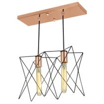 Pendente Duplo Estrela Aramado Preto com Cobre