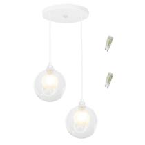 Pendente Duplo Harmony Bolinha Branco + Lampada G9 6000k