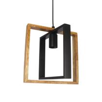 Pendente Duplo Quadro Madeira e Metal 1E27 DS2355 Delis Pendente Duplo Quadro Madeira e Metal 1E27 DS2355 Delis