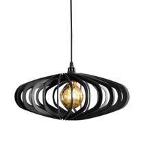 Pendente Egito, Luminária de Teto Cozinha e Sala, Lustre Gota Rústico em Madeira MDF (44x18cm) VÁRIAS CORES - CRIALUX