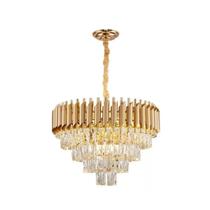 Pendente Em Cristal Sindora 55x36cm E14x8 Dourado