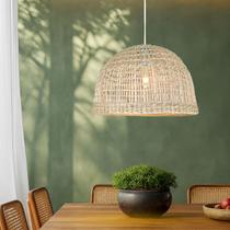 Pendente Em Fibra Natural Junco Artesanal Mesa Boho Nat49