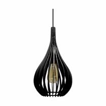 Pendente em Madeira - Drop Mini - Preto