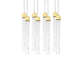 Pendente Empire Dourado Cristal 8 Tubos Led 40W 30cm 3 em 1 Bivolt Pendente Empire Dourado Cristal 8 Tubos Led 40W 30cm 3 em 1 Bivolt