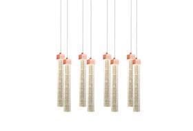 Pendente Empire Rose Gold Cristal 8 Tubos Led 40W 30cm 3 em 1 Bivolt Pendente Empire Rose Gold Cristal 8 Tubos Led 40W 30cm 3 em 1 Bivolt