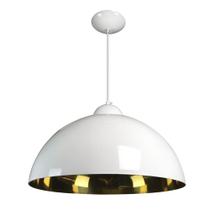 Pendente Esfera 40cm Branco/Ouro - Caisma - 3714-BR/OU