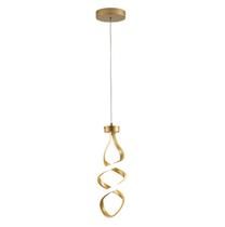 Pendente Espiral Dourado 37cm Led 20W 3000K Bivolt