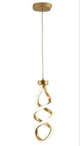 Pendente Espiral Dourado 37cm Led 20W 4000K Bivolt - PARIS LUZ