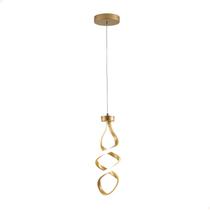 Pendente Espiral Dourado Led 20w Design Moderno Bivolt Pendente Espiral Dourado Led 20w Design Moderno Bivolt