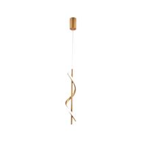 Pendente Espiral Dourado Metal 42cm Bivolt LED 14W 3 em 1