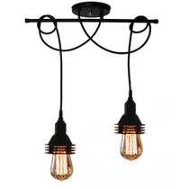 Pendente Estilo Industrial Moderno Aro para 2 lâmpadas