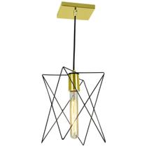 Pendente Estrela Aramado Preto com Dourado