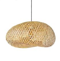 Pendente Fibra Natural Bambu Artesanal Boho 60 Cm Nat61