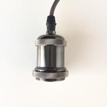 Pendente Fio Soquete Vintage Aluminio Preto Perola Ali83