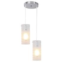 Pendente First Gelo 2 Lâmpadas Aço Vidro 1,40Cm