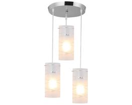 Pendente First Gelo 3 Lâmpadas Lustre Moderno Para Sala Quarto Luminária Vidro De Teto
