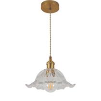 Pendente Flor Vidro Dourado 22cm 1E27