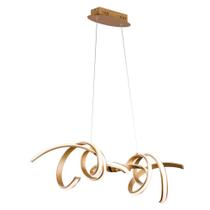 Pendente fluire dourado (c)100cm (l)25cm (a)30cm 1x45w 3000k 2700lm - re006