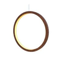 Pendente fox lustres 5005 led ø60x4cm madeira, mdf, acrílico e cabo de aço 3000k