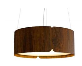 Pendente fox lustres 664 cilíndrico ø80x21cm madeira, mdf, acrílico, cabo de aço 7xe27