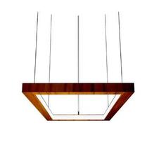 Pendente fox lustres 880 led quadrado 4x30x60cm madeira, mdf, acrílico e cabo de aço 3000k