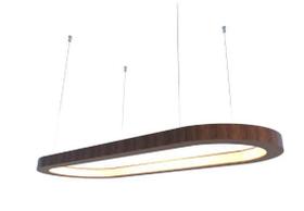 Pendente fox lustres 886 led 4x70x28cm madeira, mdf, acrílico e cabo de aço 3000k