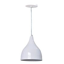Pendente Funil Branco Para 1 Lâmpada E27 Reue