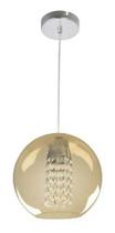 Pendente Globe Acrílico Âmbar com Pingente 30cm 1E27 Bivolt Bronzearte