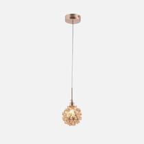 Pendente Globo de Metal Dourado Cristal 10cm Led 1G9 Bivolt Pendente Globo de Metal Dourado Cristal 10cm Led 1G9 Bivolt