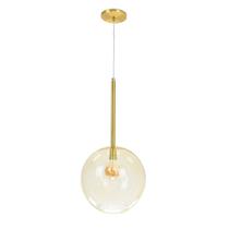 Pendente globo dourado vidro ambar 1lamp bocal g9