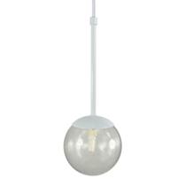Pendente Globo Esfera De Vidro 12cm - Branco - Vidro Fumê