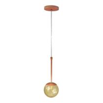 Pendente Globo Esfera De Vidro 12cm - Bronze - Vidro âmbar