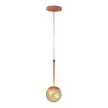 Pendente Globo Esfera de Vidro 12cm - BRONZE - Vidro Âmbar