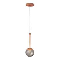 Pendente Globo Esfera De Vidro 12cm - Bronze - Vidro Fumê