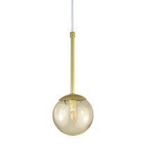 Pendente Globo Esfera de Vidro 12cm - OURO - Vidro Âmbar