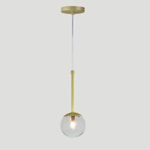 Pendente Globo Esfera De Vidro 12cm - Ouro - Vidro Cristal