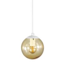 Pendente Globo Esfera De Vidro âmbar 14cm - Branco Pendente Globo Esfera De Vidro âmbar 14cm - Branco